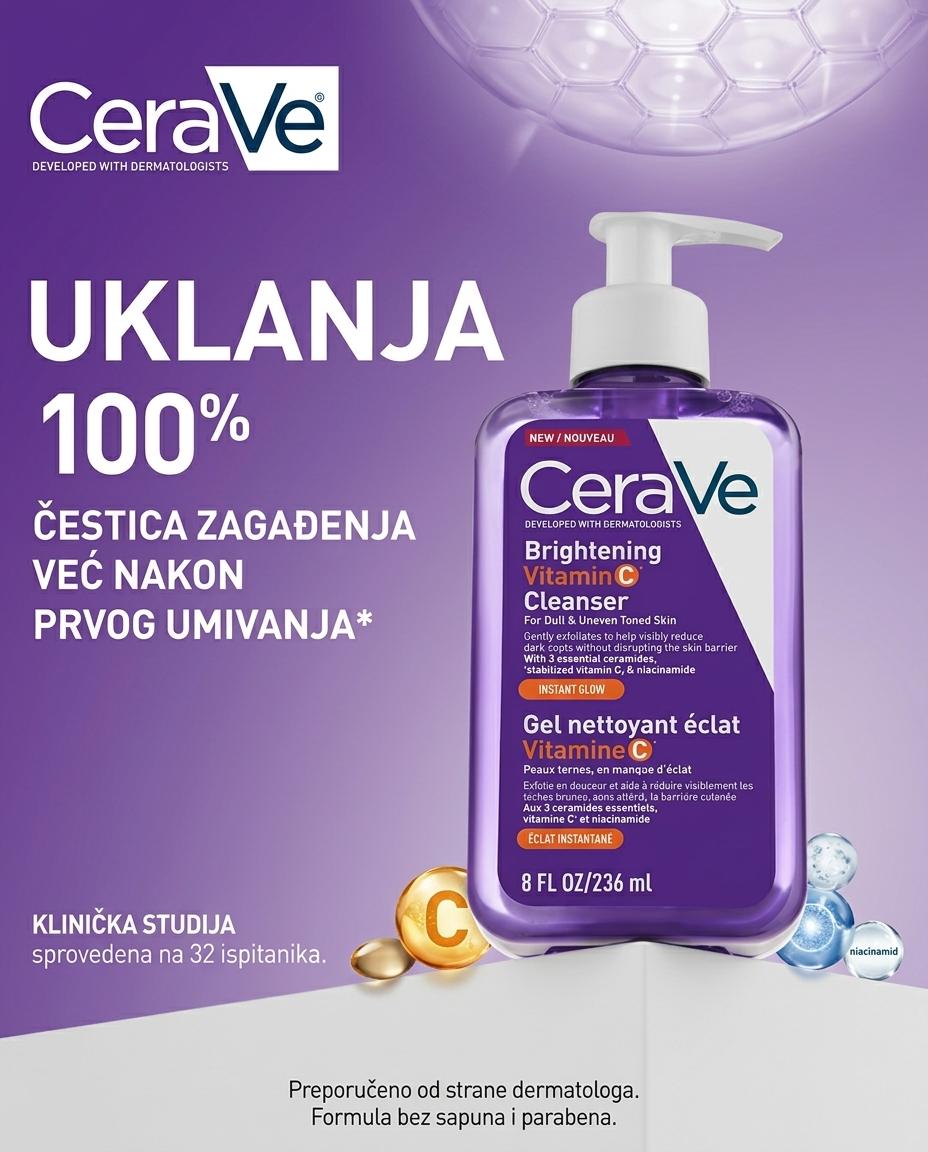 CERAVE BRIGHTENING GEL ZA ČIŠĆENJE SA VITAMINOM C 236 ML